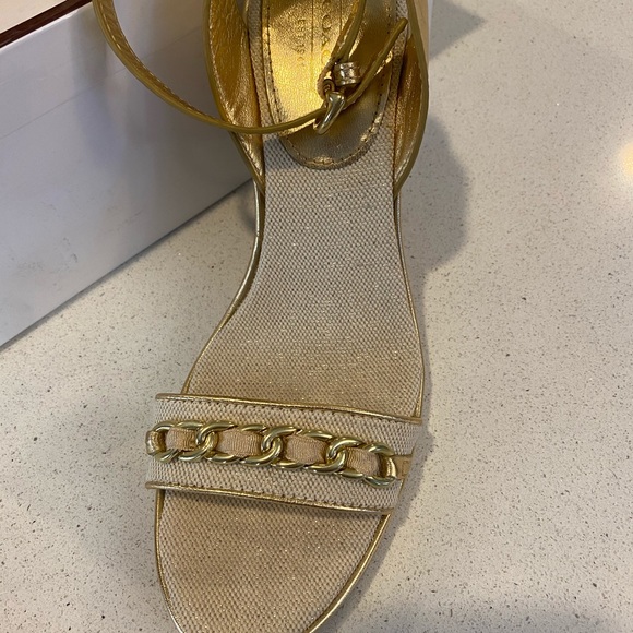 Coach gold/cork wedges - Picture 2 of 5